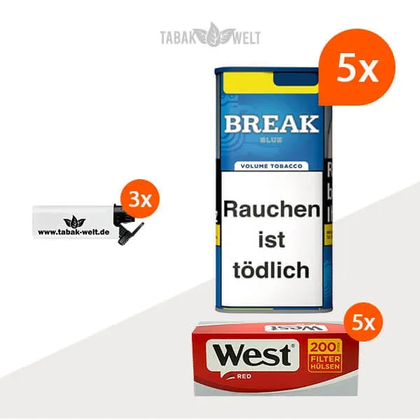 break-blue-volumentabak-5x-dose-mit-1000-king-size-huelsen-und-sturmfeuerzeugen