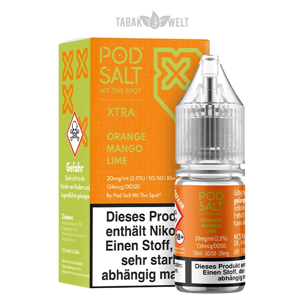 Pod Salt Xtra E-Liquid Orange Mango Lime 10 ml 20 mg/ml