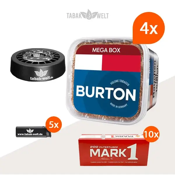 burton-blue-volumentabak-4x-mega-box-mit-2000-filterhuelsen-und-roulette-aschenbecher