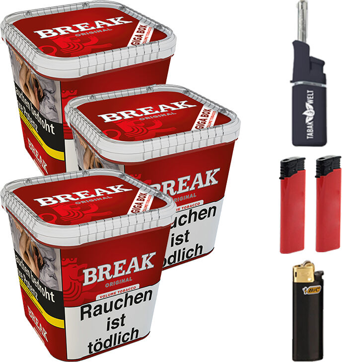 Break Original 3 x 215g mit Feuerzeugen