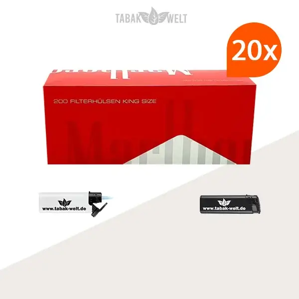 20x-marlboro-red-filterhuelsen-200er-4000-stueck-mit-feuerzeugen