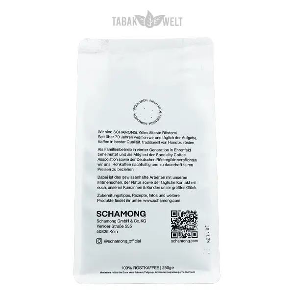 Schamong Kaffeebohnen 250 g – Tabak Welt Spezialedition Schamong Kaffeebohnen 250 g – Tabak Welt Spezialedition
