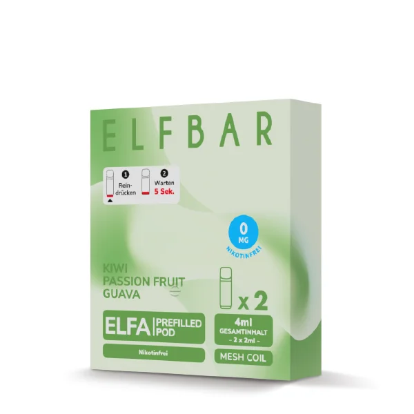 Elfbar Elfa Kiwi Passionfruit Guava 0mg Pod