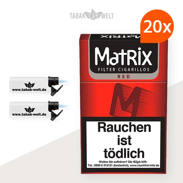 20x-matrix-zigarillos-red-m-mit-filter-2x-sturmfeuerzeug