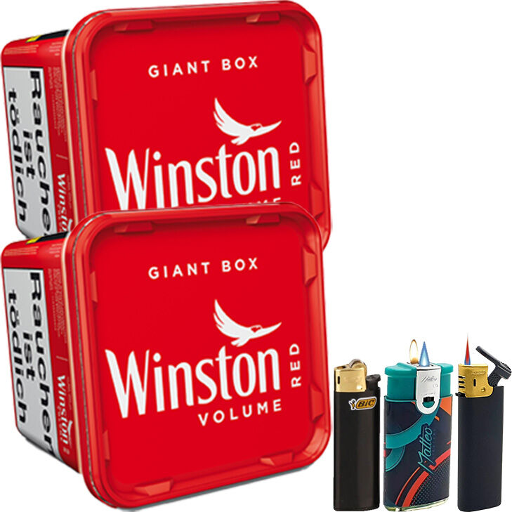 Winston Giant Box 2 x 205g mit Feuerzeuge