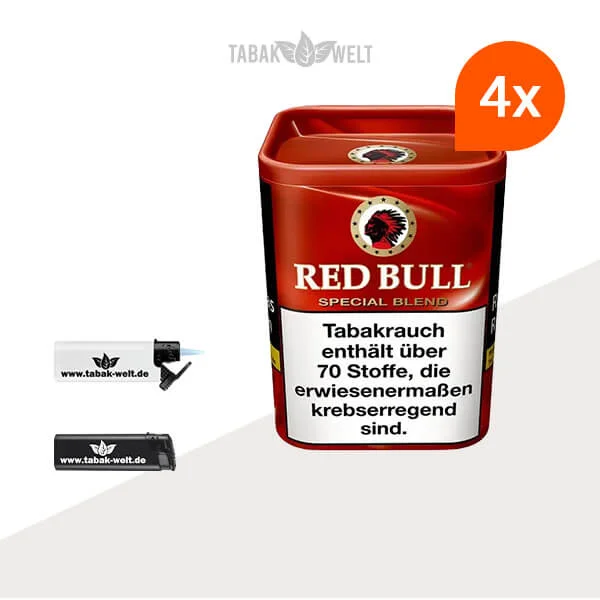 red-bull-special-blend-feinschnitt-tabak-4x-dose-mit-sturmfeuerzeugen