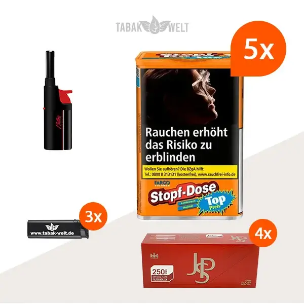 fargo-volumentabak-5x-stopf-dose-mit-1000-special-size-huelsen-und-stabfeuerzeug