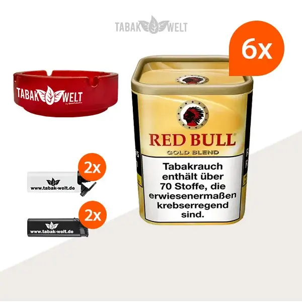 red-bull-gold-blend-feinschnitt-tabak-6x-dose-mit-glas-aschenbecher