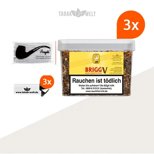 brigg-v-vanilla-pfeifentabak-3x-eimer-mit-pfeifenreiniger