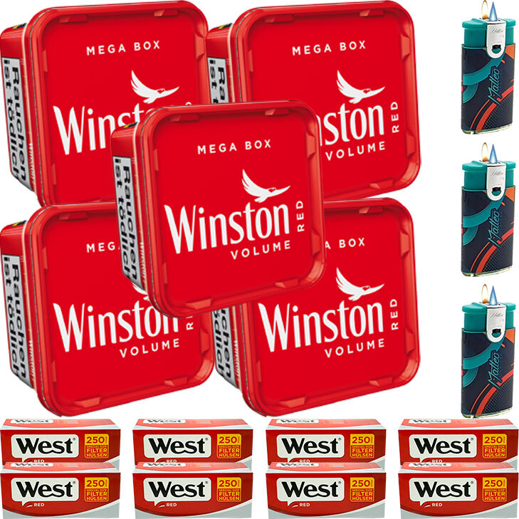 Winston Mega Box 5 x 135g mit 2000 Special Size Hülsen