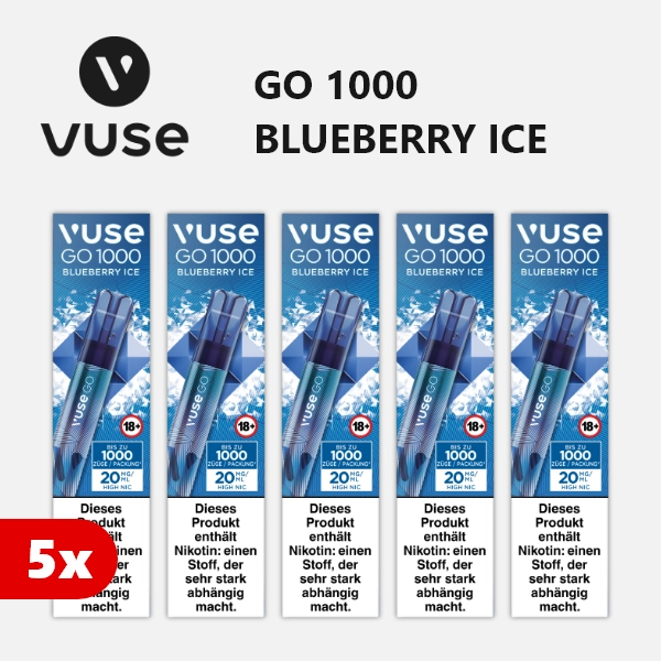 5x VUSE Go 1000 Blueberry Ice