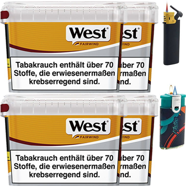 West Yellow 4 x Mega Box mit Feuerzeugen