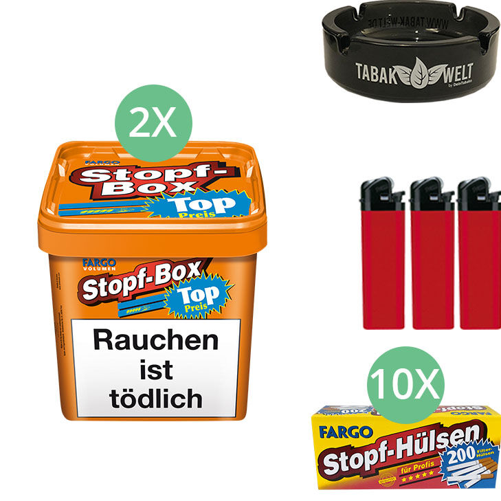 Fargo Stopf-Box 2 x 445g mit 2000 Hülsen