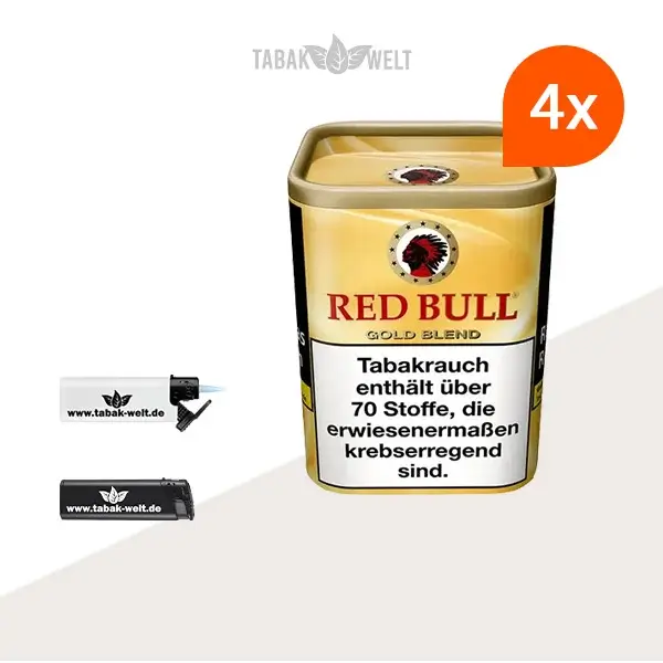 red-bull-gold-blend-feinschnitt-tabak-4x-dose-mit-sturmfeuerzeugen