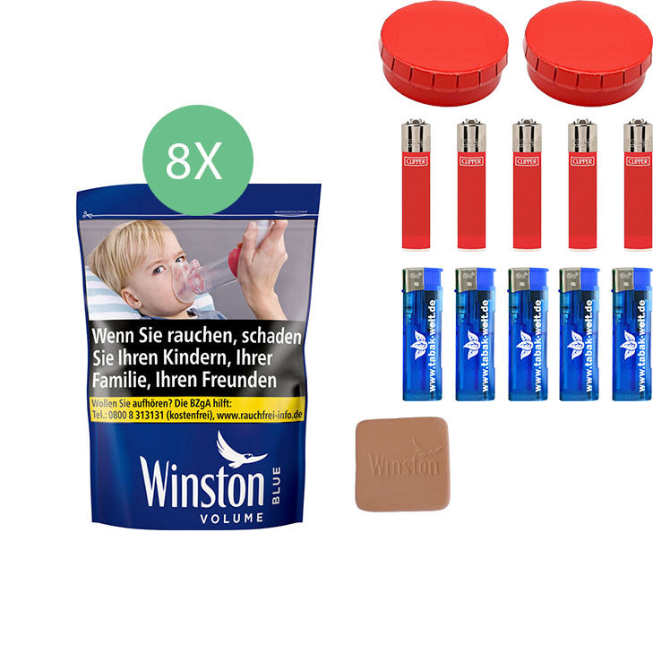 Winston Blue 8 x 113g mit Mini Aschenbecher