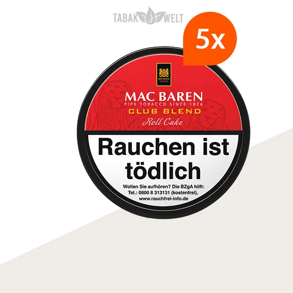 Mac Baren Club Blend Pfeifentabak 5er-Dosen-Set