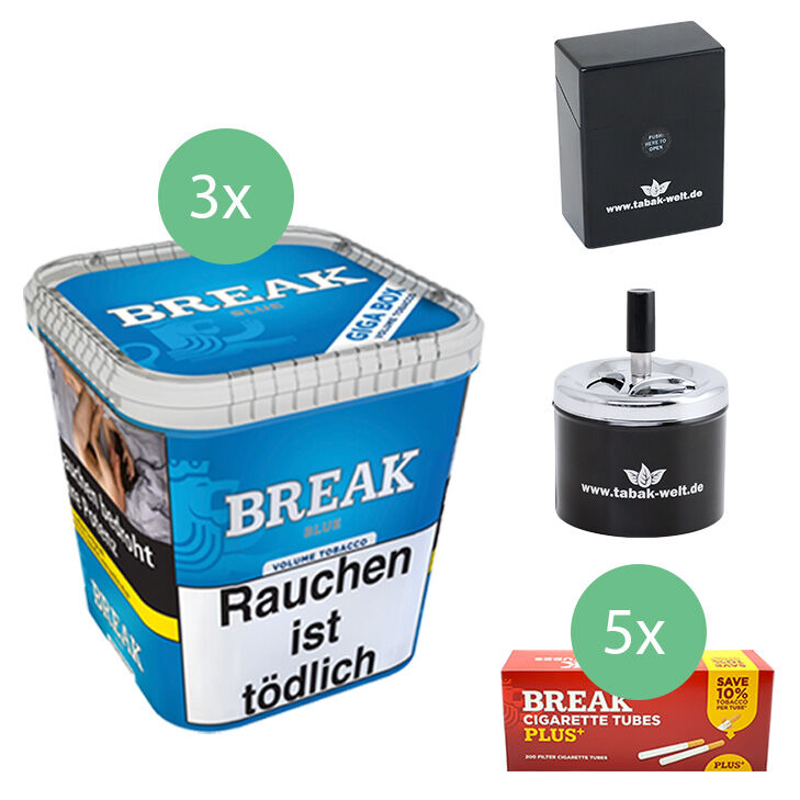 Break Tabak Blue 3 x Giga Box mit 1000 Plus Filterhülsen