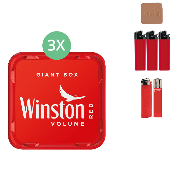 Winston Giant Box 3 x 205g mit Feuerzeugen