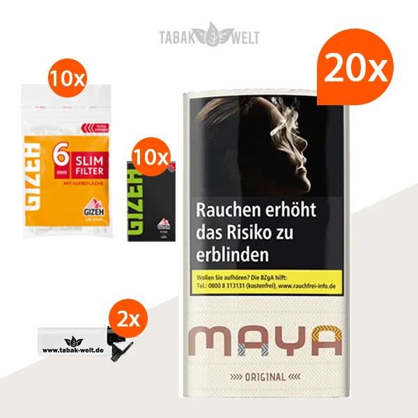 Maya Original Drehtabak 20x Pouch mit Blättchen