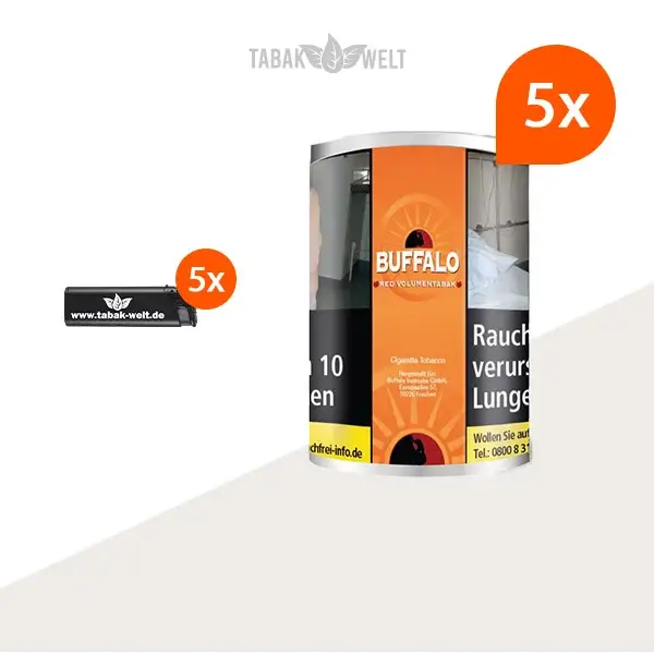 buffalo-red-volumentabak-5x-dose-mit-feuerzeugen buffalo-red-volumentabak-5x-dose-mit-feuerzeugen