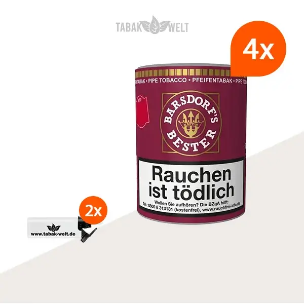 barsdorf-s-bester-cherry-red-pfeifentabak-4x-dose-mit-feuerzeuge