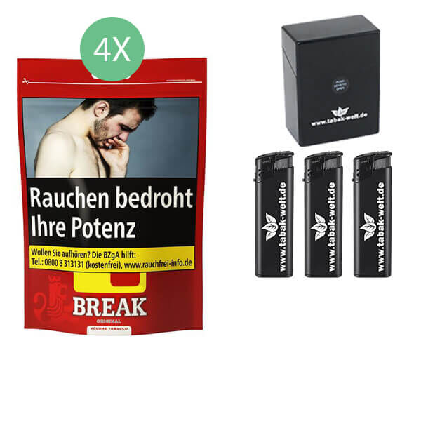 4 x Break Original Beutel mit Zigarettenbox