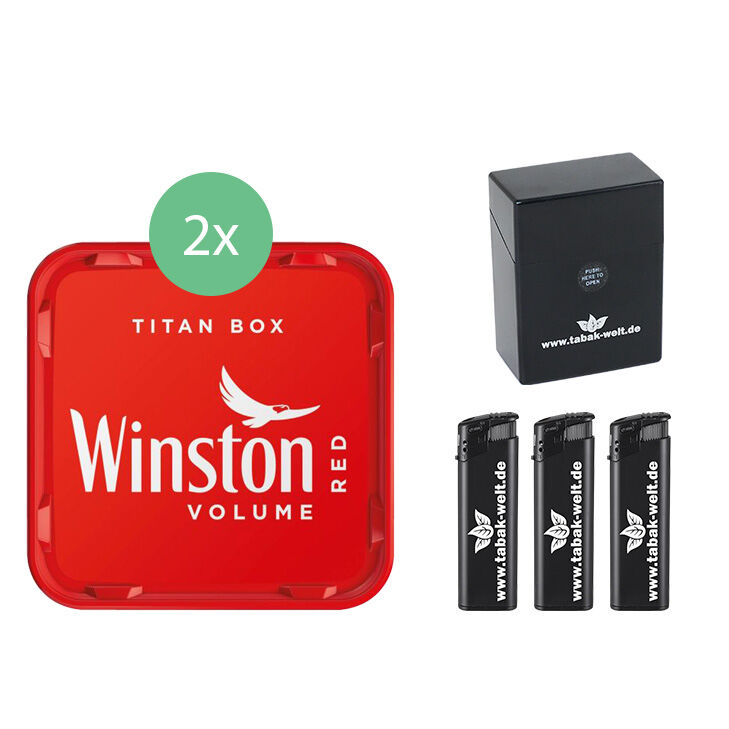 Winston Tabak 2 x Titan Box mit Zigarettenbox