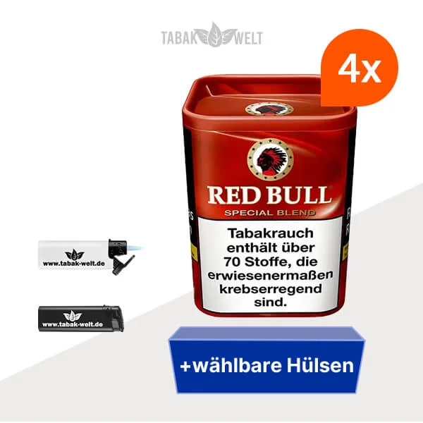red-bull-special-blend-feinschnitt-tabak-4x-dose-mit-waehlbaren-huelsen