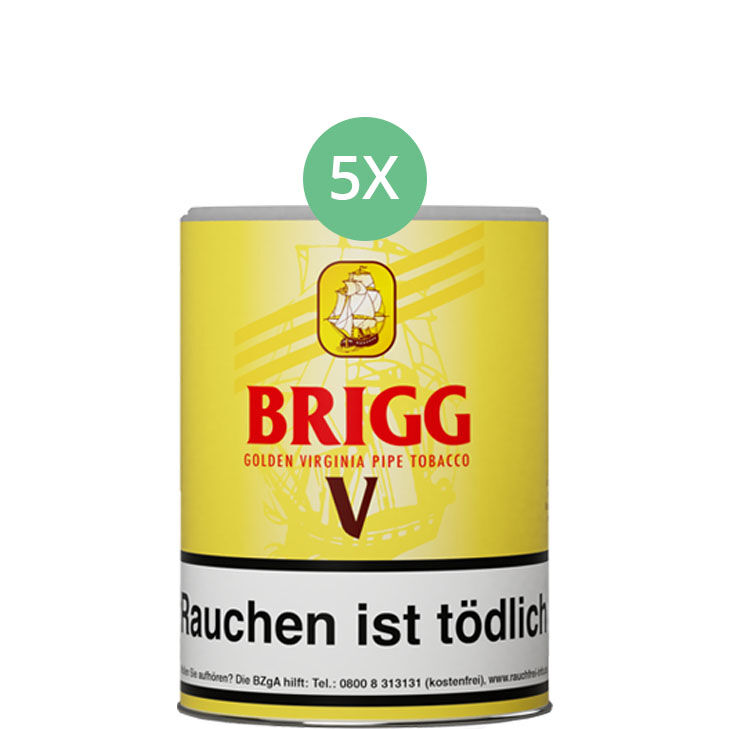 Brigg V (Vanilla) 5 x 155g Dose - Golden Virginia Pfeifentabak