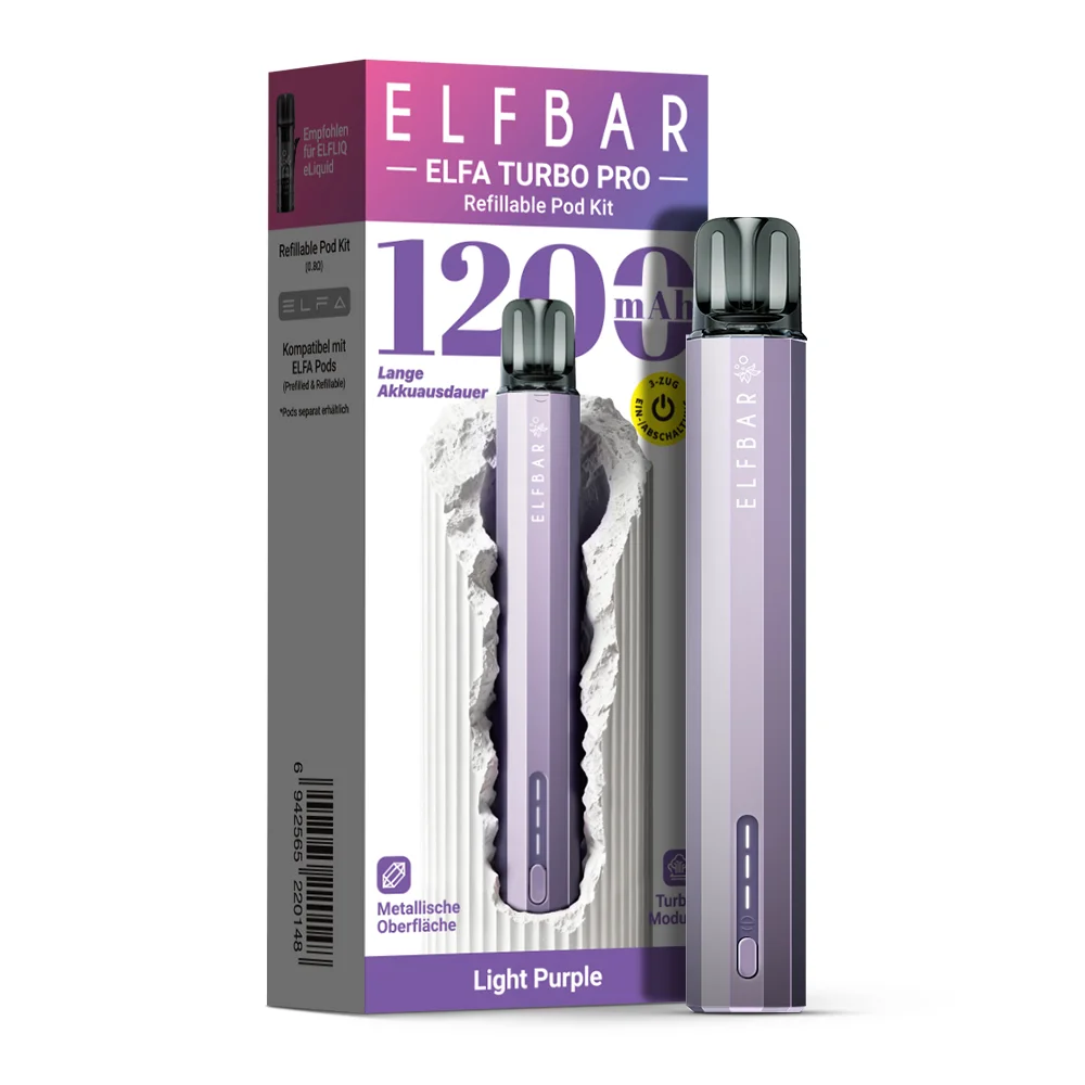 Elfbar Elfa Turbo Pro Refillable Pod Kit Light Purple - Device + Leerpod