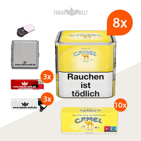 camel-premium-feinschnitt-tabak-8x-dose-mit-filterhuelsen-und-metalletui