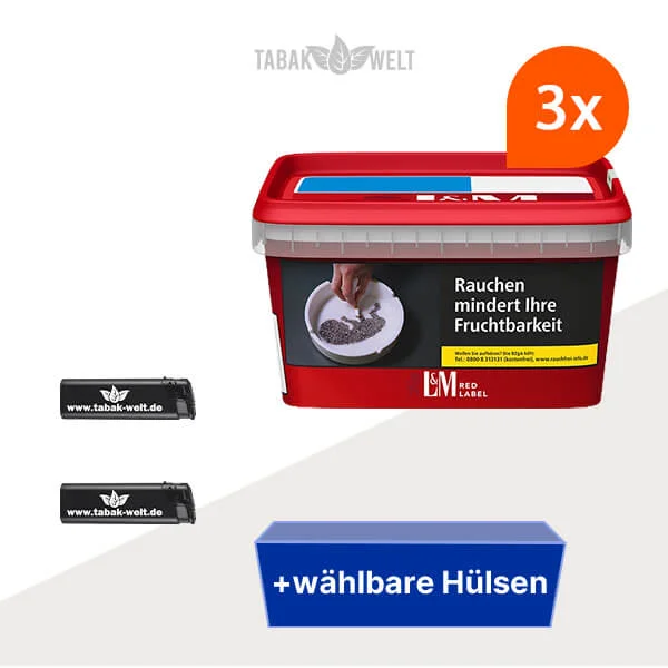 L&M Tabak 3 x Mega Box mit Wählbaren Hülsen