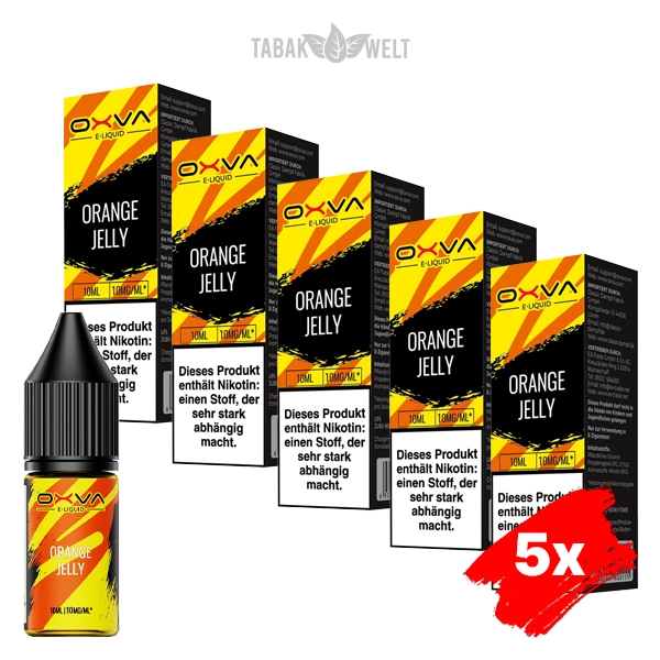 5x Oxva E-Liquid Orange Jelly Nikotinsalz 10 mg 5x Oxva E-Liquid Orange Jelly Nikotinsalz 10 mg