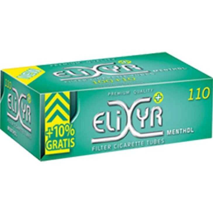 Elixyr Feinschnitttabak Menthol Plus 10x Dose mit Menthol Hülsen