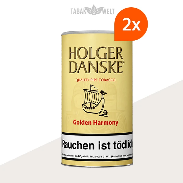 Holger Danske Golden Harmony Pfeifentabak – 2 Dosen im Set