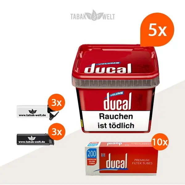 ducal-red-volumentabak-5x-eimer-mit-1000-filterhuelsen