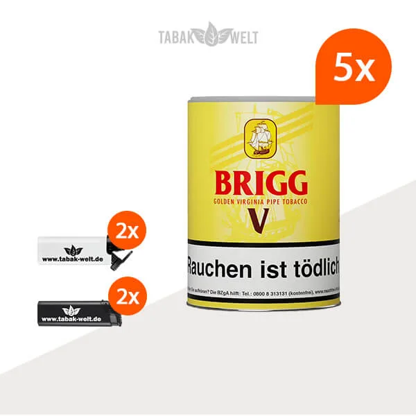 brigg-v-vanilla-pfeifentabak-5x-dose-mit-feuerzeuge
