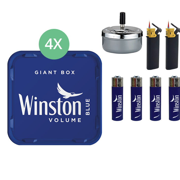 Winston Giant Box Blue 4 x 195g mit Aschenbecher