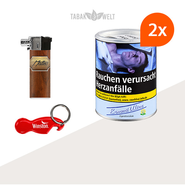 Ermuri Ultra Zigarettentabak 2 x Dose mit Piezozündung