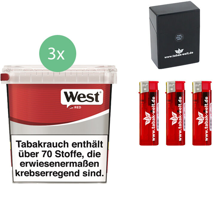 West Red 3 x 190g mit Zigarettenbox