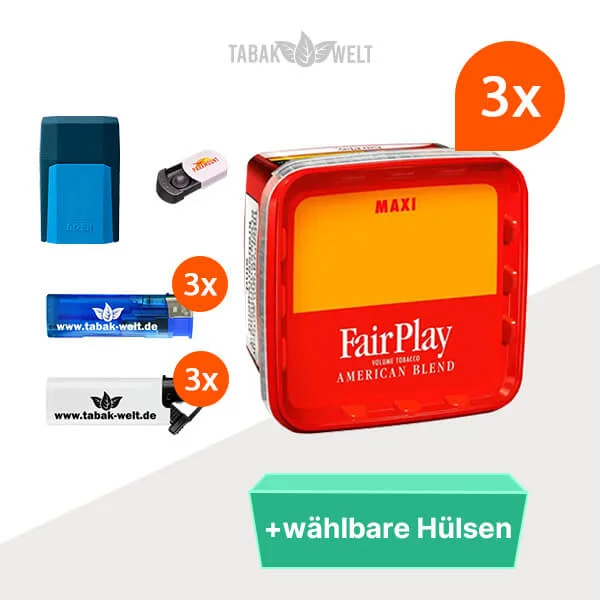 Fair Play Volumentabak 3 x Maxi Box mit wählbaren Hülsen