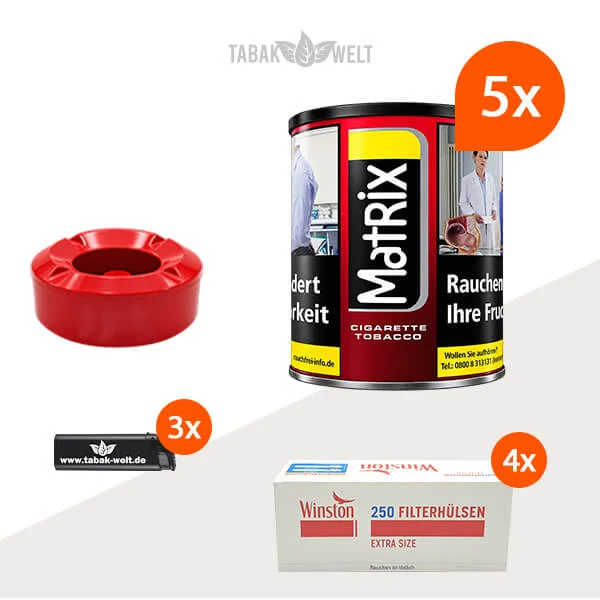 Matrix Red Feinschnitt 5 x Dose mit 1000 Extra Size Hülsen