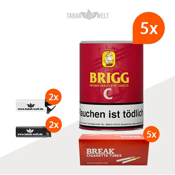 brigg-c-cherry-pfeifentabak-5x-dose-mit-1000-king-size-huelsen