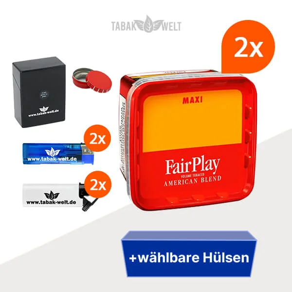 Fair Play Volumentabak 2 x Maxi Box mit wählbaren Hülsen und Etui