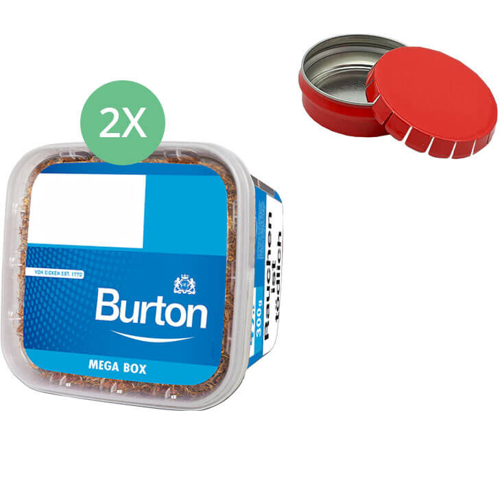 Burton Blue Tabak 2 x Mega Box mit Mini Aschenbecher