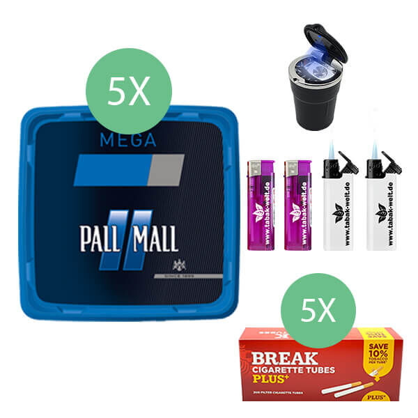 5 x pall mall blau volumentabak  eimer