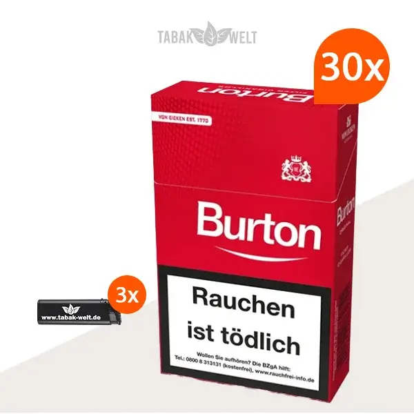 30X Burton Original Zigarillos mit Feuerzeuge