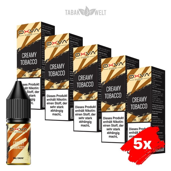 5x Oxva E-Liquid Creamy Tobacco Nikotinsalz 10 mg 5x Oxva E-Liquid Creamy Tobacco Nikotinsalz 10 mg