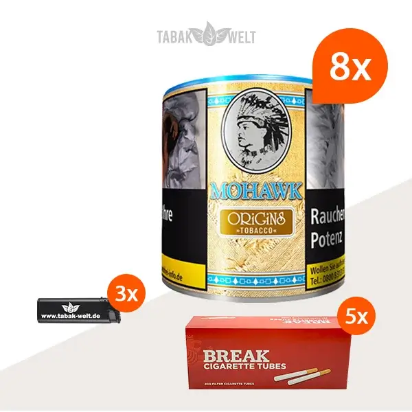 mohawk-origins-feinschnitt-tabak-5x-dose-mit-1000-huelsen