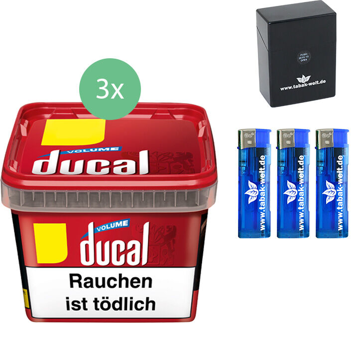 Ducal Tabak 3 x Eimer mit Zigarettenbox